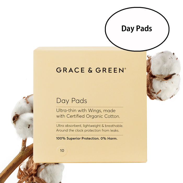 Grace & Green Organic Cotton Day Pads (10 in Box)