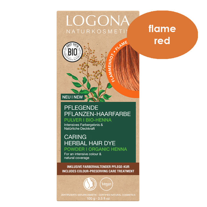 Logona Flame Red Herbal Hair Colour 100g - 03/2024