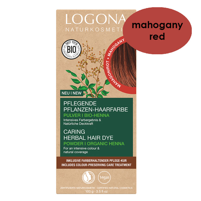Logona Mahogany Red Herbal Hair Colour 100g - 03/2024