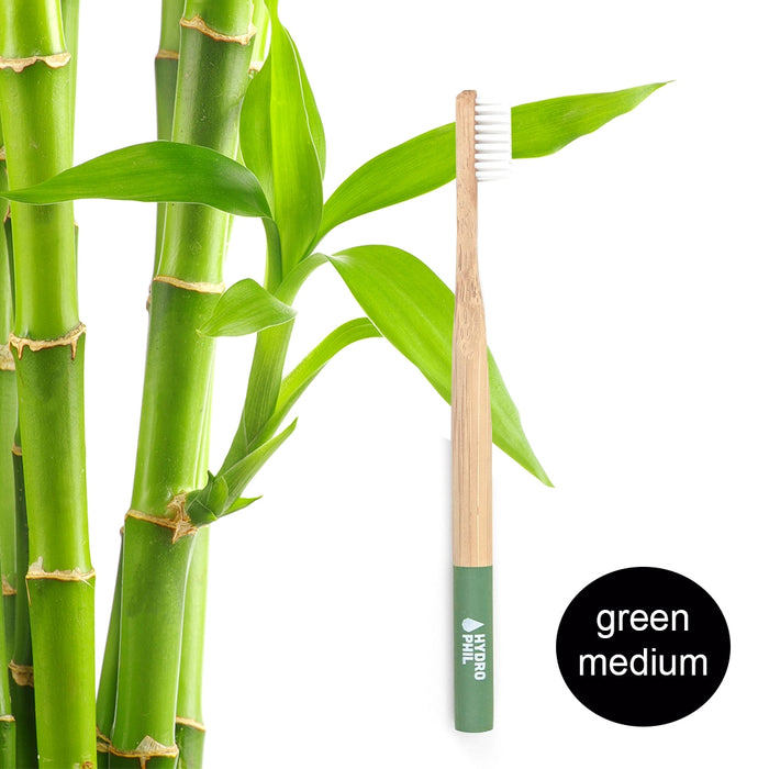 Hydrophil Adult - Biodegradable, Bamboo Toothbrush Green - Medium