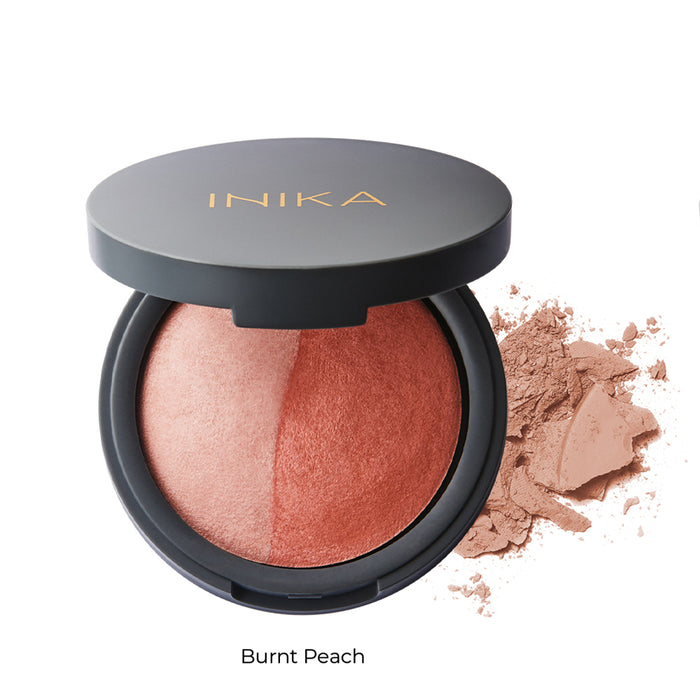 INIKA Organic Mineral Baked Blush Duo Burnt Peach 6.5g