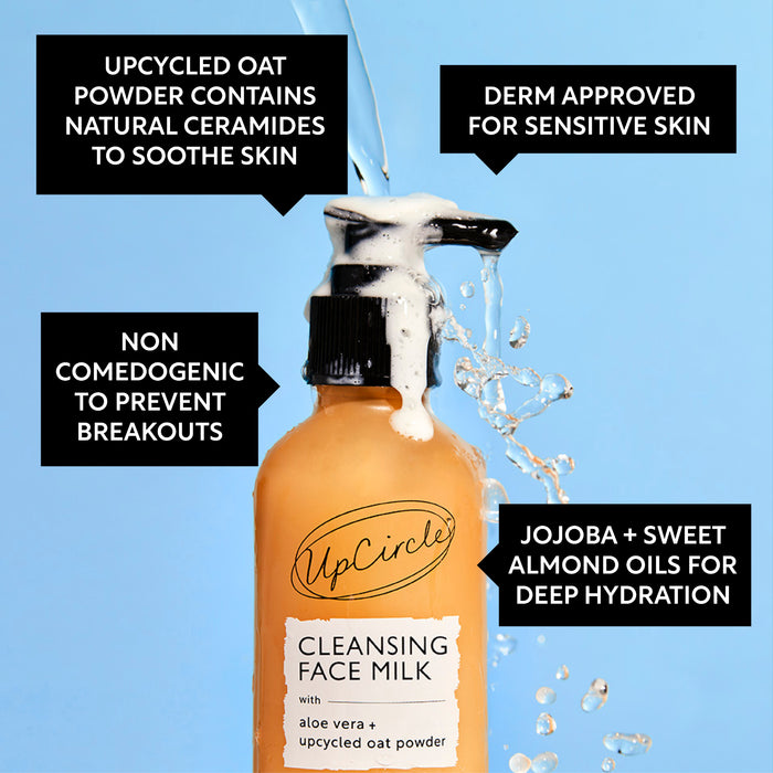 UpCircle Cleansing Face Milk with Oat Powder + Aloe Vera 120ml