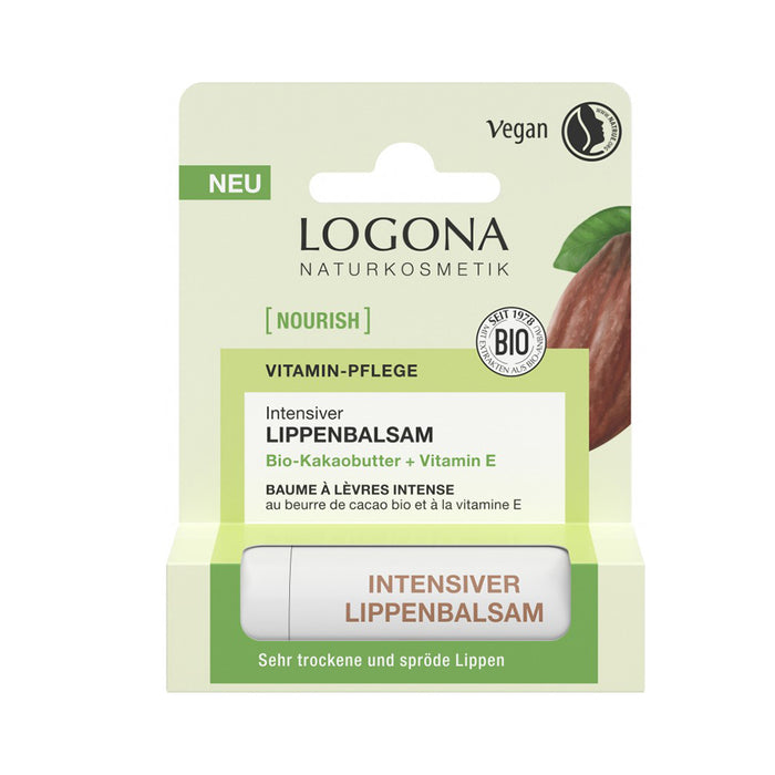 Logona NOURISH Lip Balm Intensive Organic Cocoa Butter 4.6g