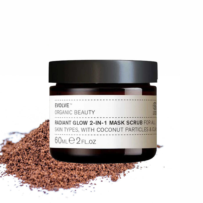 Evolve Beauty Radiant Glow 2 in 1 Face Mask Scrub 30ml