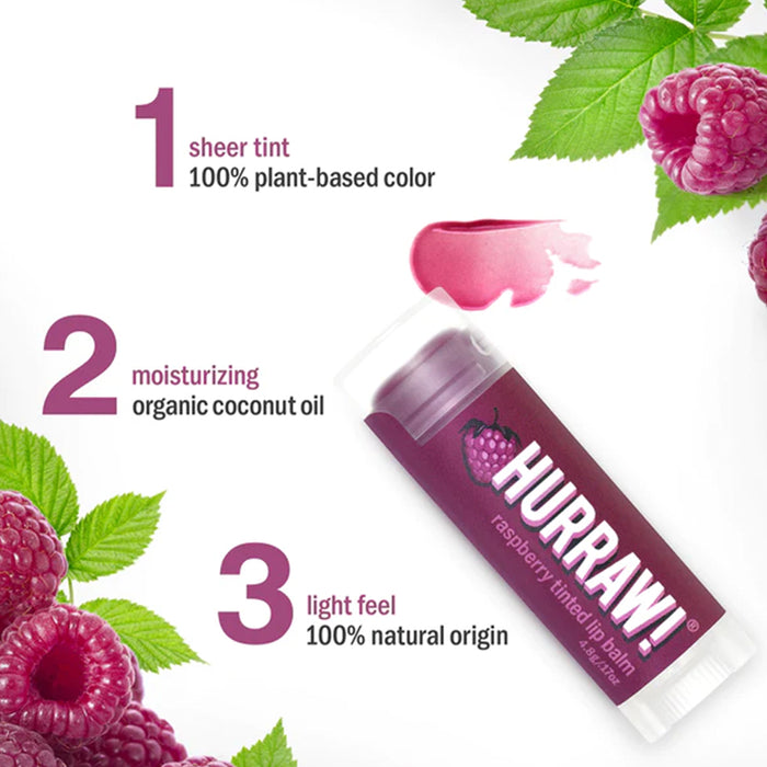 Hurraw Raspberry Tinted Lip Balm 4.8g