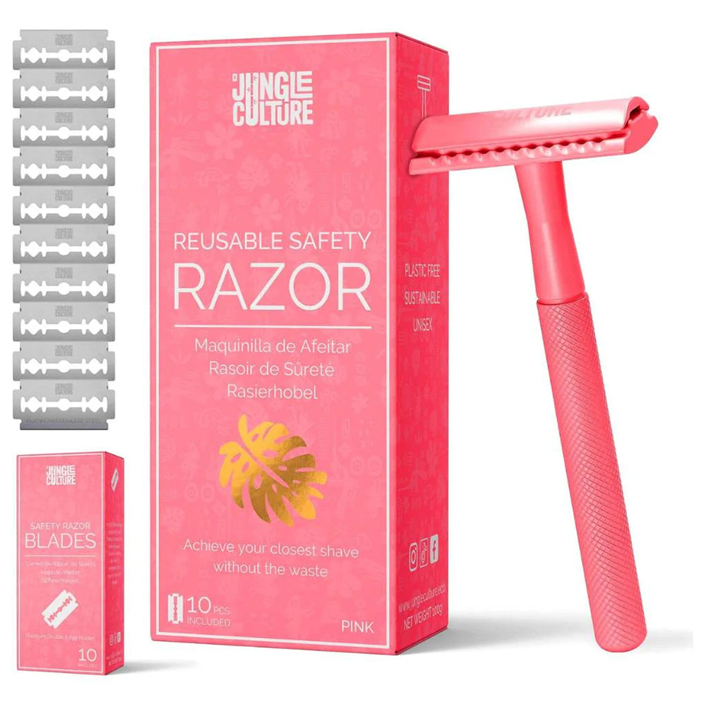 Jungle Culture Safety Razor (Hot Pink) - Blades included — UOrganic