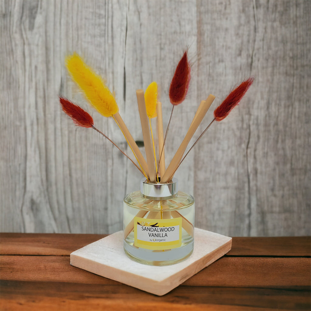 UOrganic Luxury Bunny Tail Reed Diffuser - Sandalwood Vanilla Fragranc