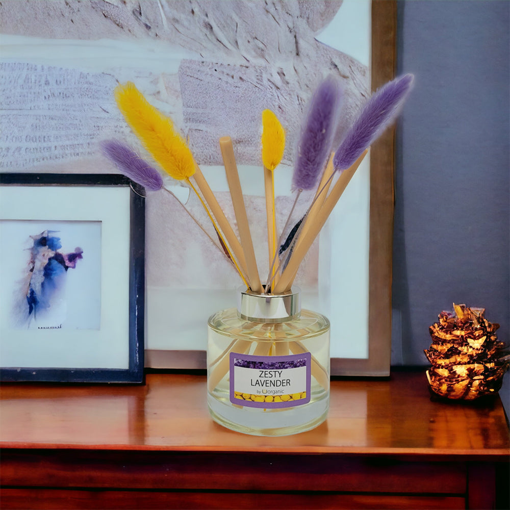 UOrganic Luxury Bunny Tail Reed Diffuser - Zesty Lavender Fragrance 16