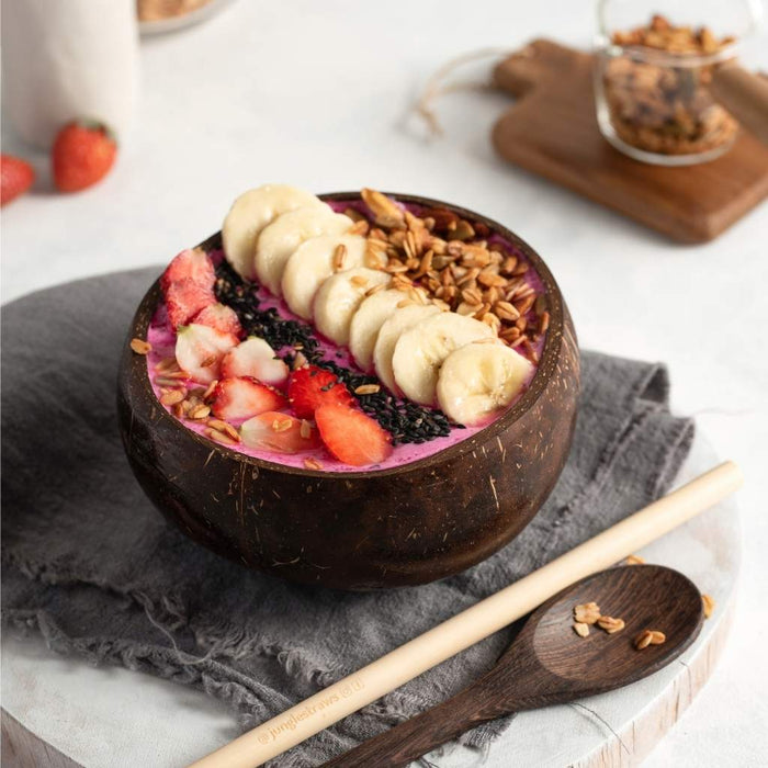 Jungle Culture Eco-friendly Coconut Bowls & Spoons Set of 2