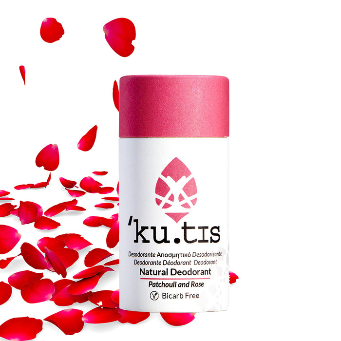 ku.tis Natural 100% Biodegradable Bicarb Free Deodorant Patchouli & Rose 55g