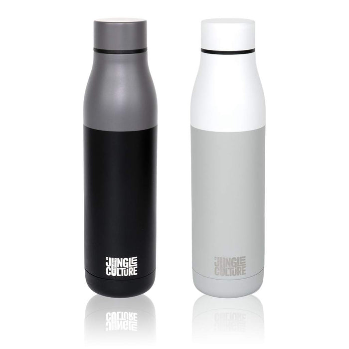 Jungle Culture Reusable Stainless Steel Water Bottle (Matt Effect White)