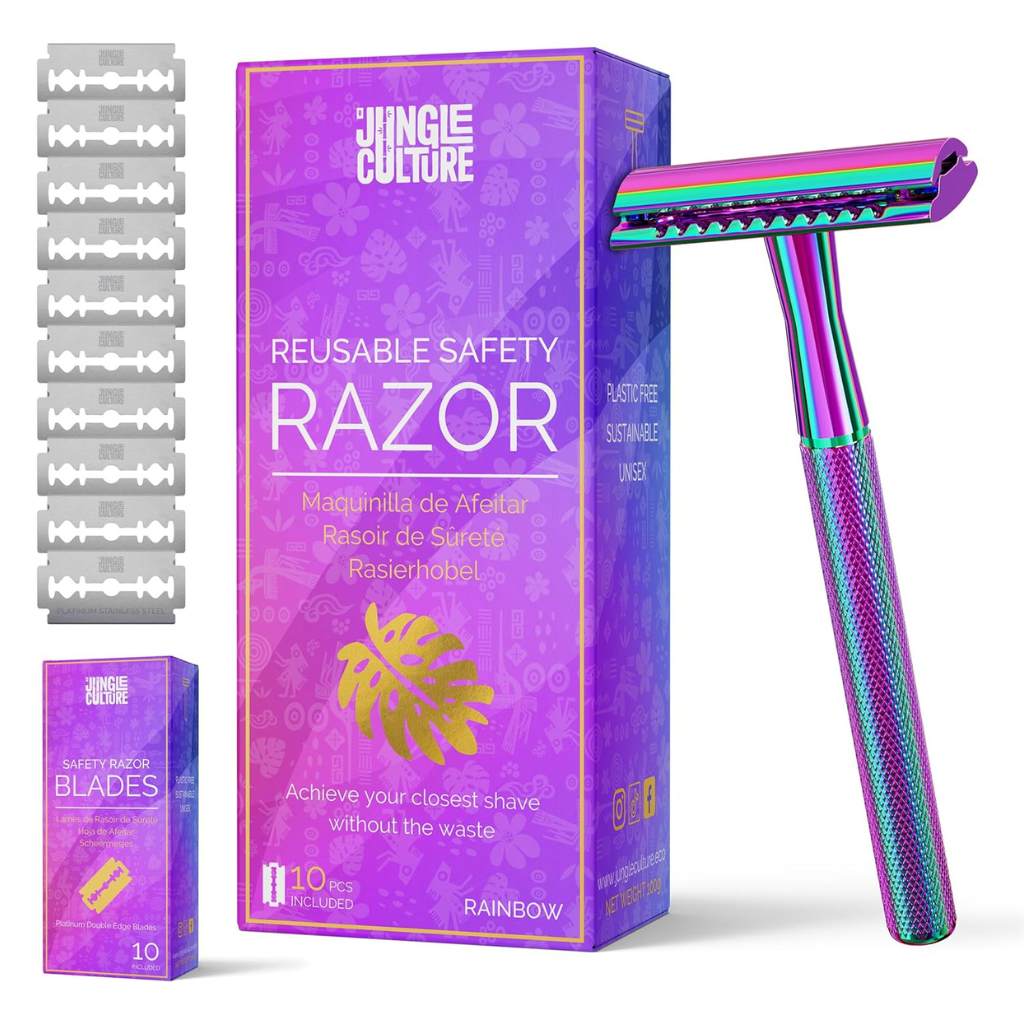 Rainbow Razor Jungle Culture Safety Razor (Rainbow) - Blades included — UOrganic