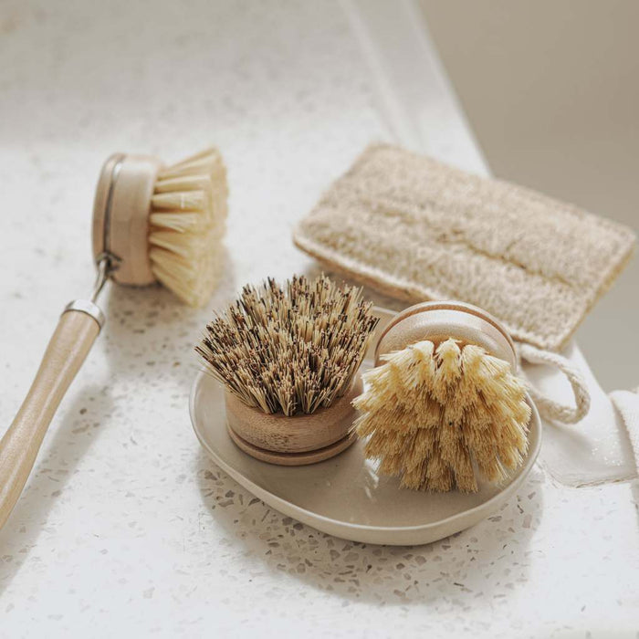 Jungle Culture Sustainable Dish Brushes | 4 Piece Starter Set w/ Loofah Sponge