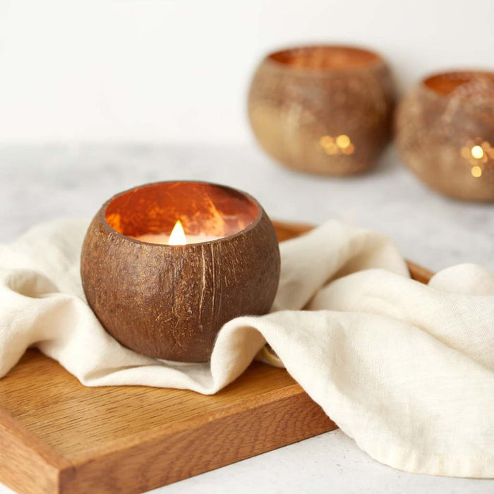 Jungle Culture Coconut Shell Candle - Toasted Coconut Scent 45-50hr Burn Time