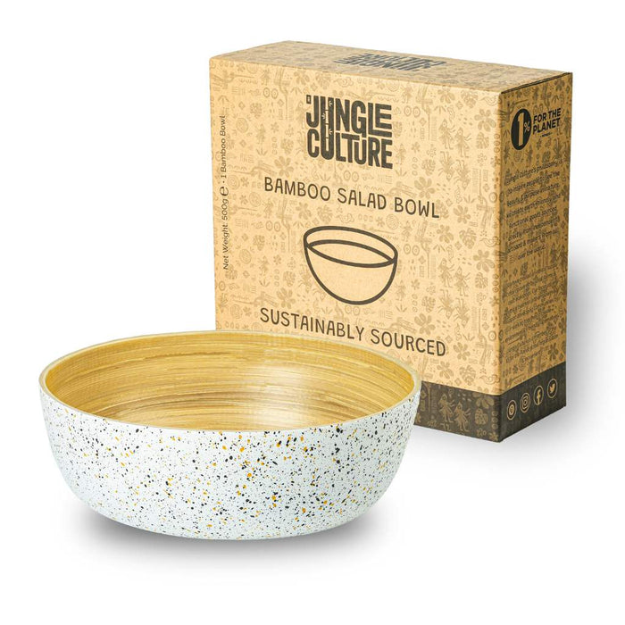 Jungle Culture Bamboo Serving Bowl White (18cm Diameter)