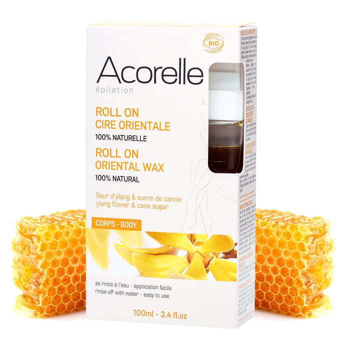 Acorelle 100% Natural Sugar Wax Roll-on Wax with Strips 100ml