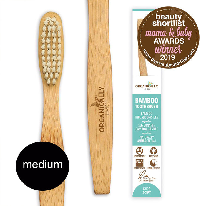 Organically Epic - Children's Bamboo Infused Bamboo Toothbrush MEDIUM