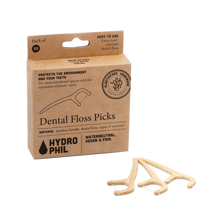 Hydrophil Bamboo Dental Floss Picks 20 Pieces