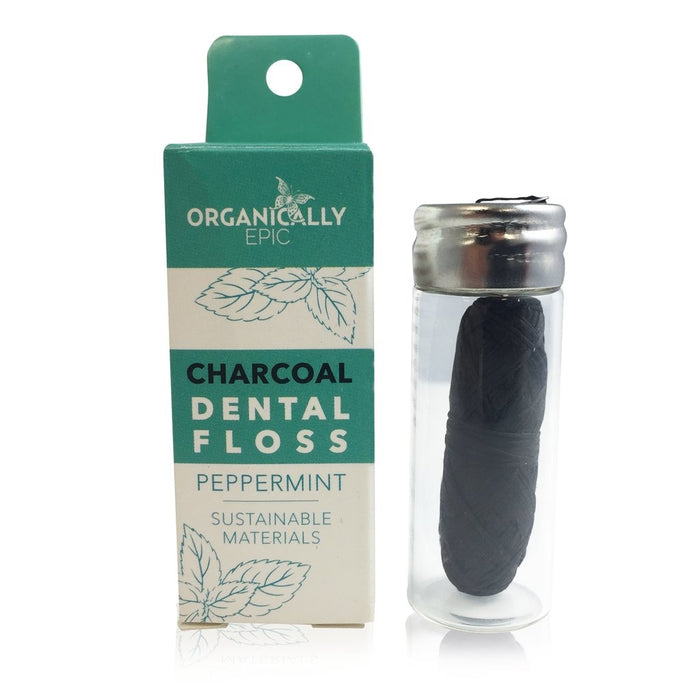 Organically Epic - Charcoal Infused Peppermint Vegan Dental Floss