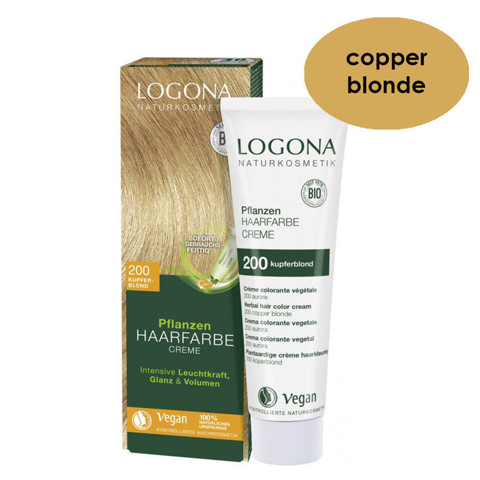 Logona Herbal Hair Colour Cream 200 Copper Blonde 150ml