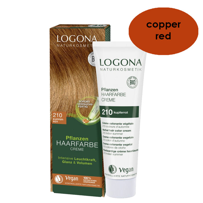 Logona Herbal Hair Colour Cream 210 Copper Red 150ml BBE 07/2024