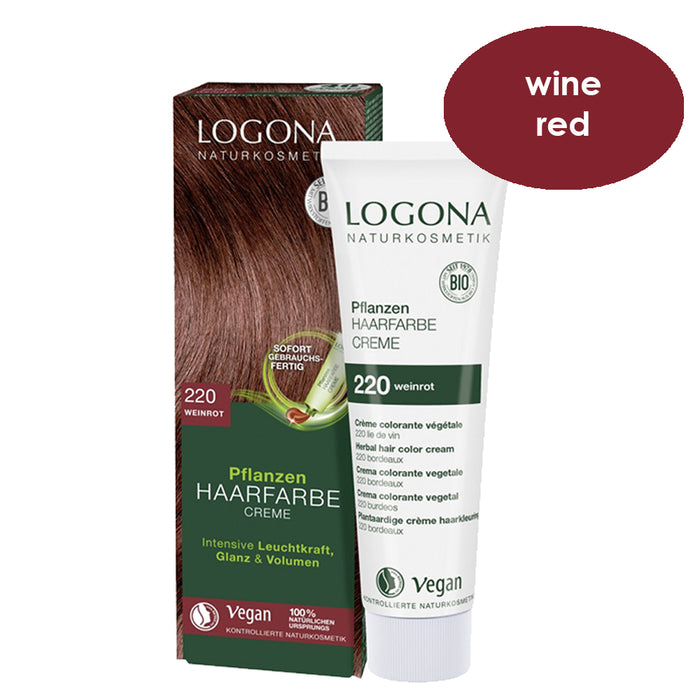 Logona Herbal Hair Colour Cream 220 Wine Red 150ml
