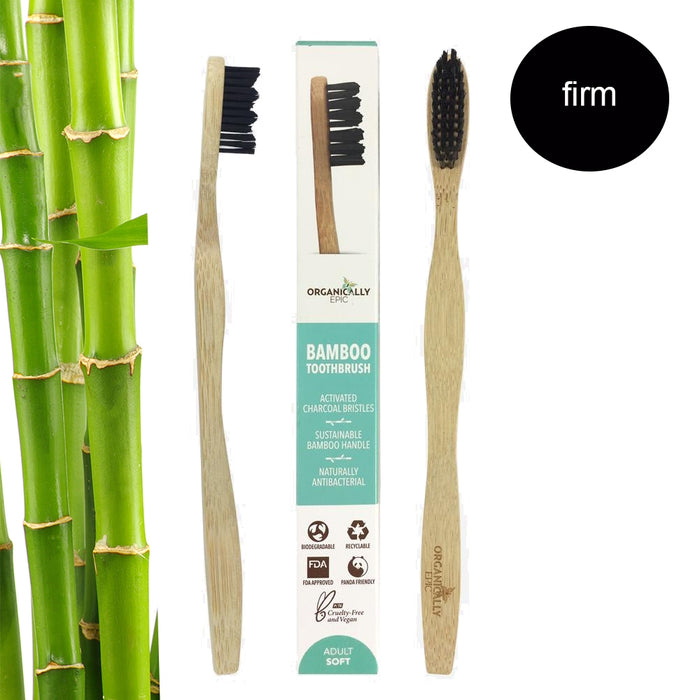 Organically Epic - Adult Charcoal Infused Bamboo Toothbrush FIRM