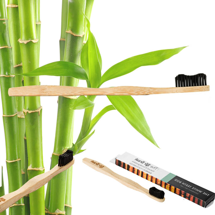 The White Teeth Box Adult - 100% Biodegradable, Bamboo, Toothbrush Medium